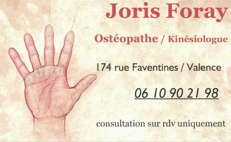 Joris FORAY Ostéopathe D.O à Valence